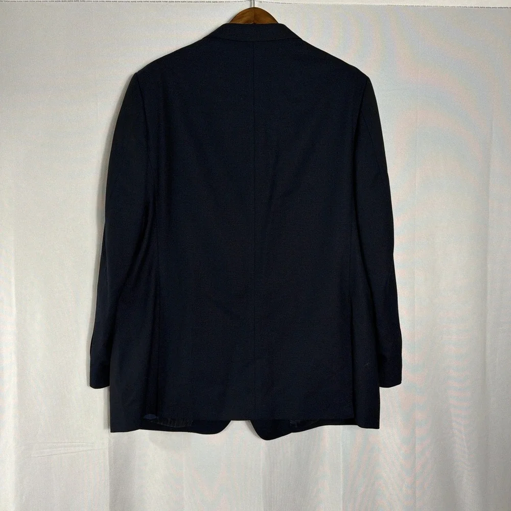 Joseph Abboud Blazer Reda Wool Executive Fit Navy Blue Men 46 Long